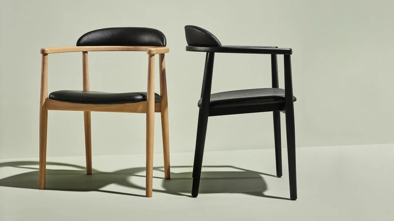 Count On Me Dining Chair, Oak, Black Seat