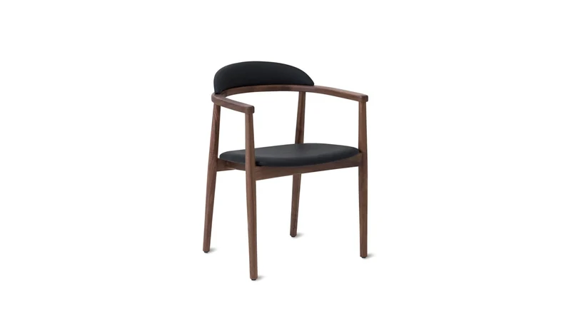 Count On Me Dining Chair, Walnut, Black Seat