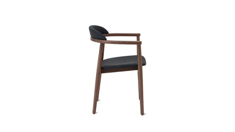 Count On Me Dining Chair, Walnut, Black Seat