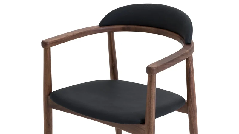Count On Me Dining Chair, Walnut, Black Seat