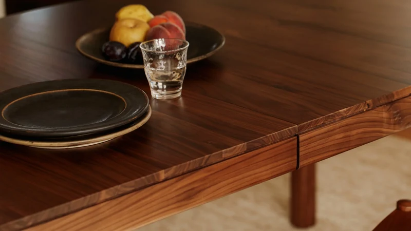 Bridge Extendable Dining Table, Seats 6-12, American Walnut