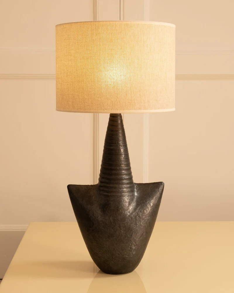 Vintage Single-fired Stoneware Table Lamp