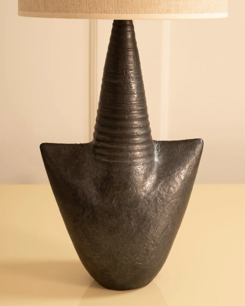 Vintage Single-fired Stoneware Table Lamp