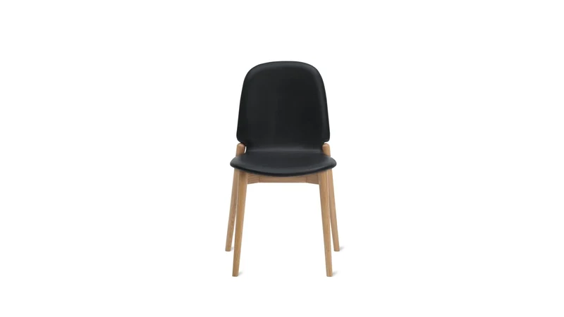 Dine In Dining Chair (Set of Two), Oak/Black Leather