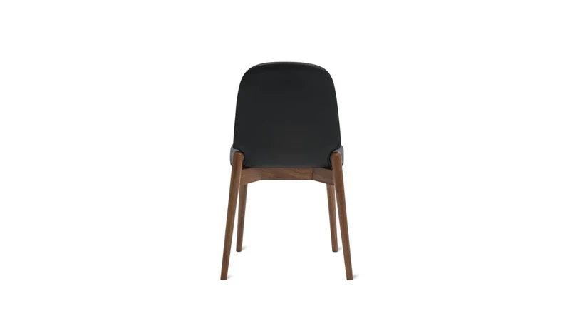 Dine In Dining Chair (Set of Two), Walnut/Black Leather