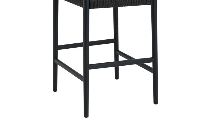Dinner Guest Counter Stool, Black Oak/ Black Papercord Seat