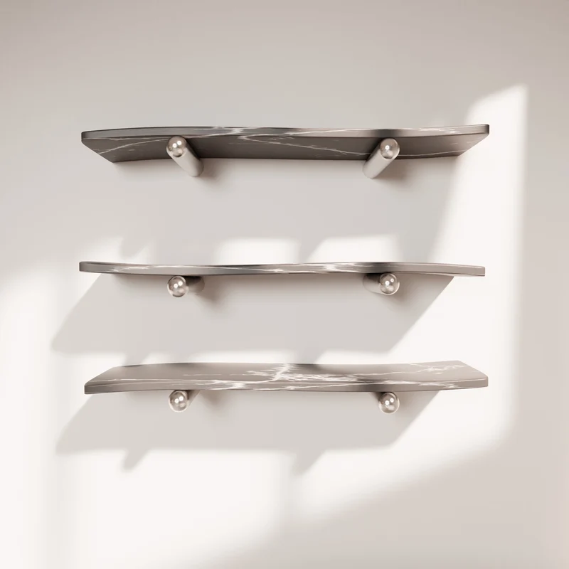 “Velo” Shelves | Marble Stainless Steel