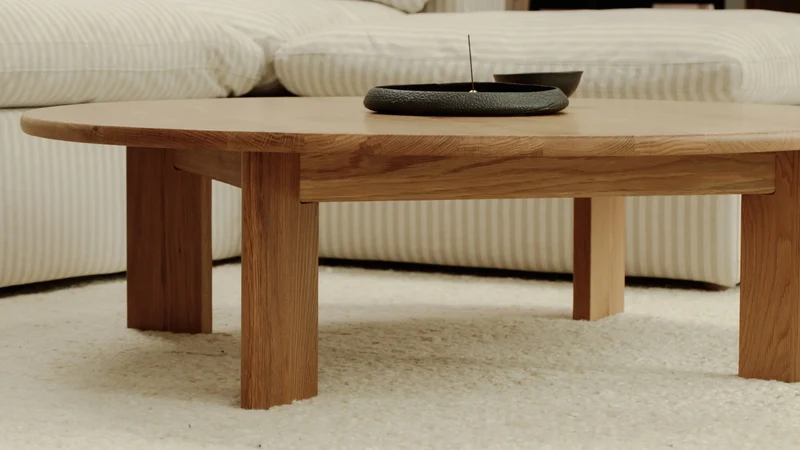 Frame Round Coffee Table, Large, Oak