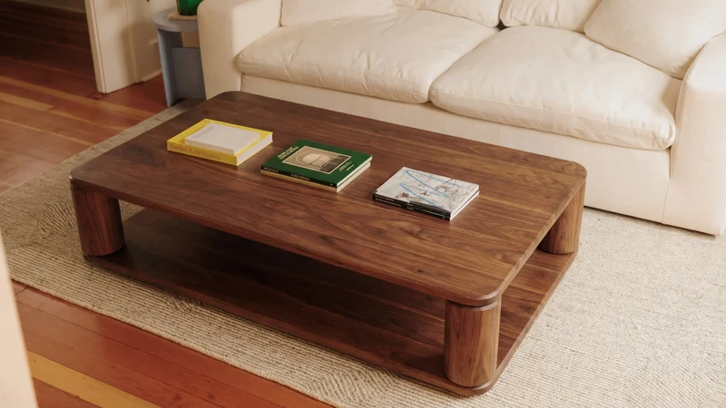 Double Feature Coffee Table, Large, American Walnut