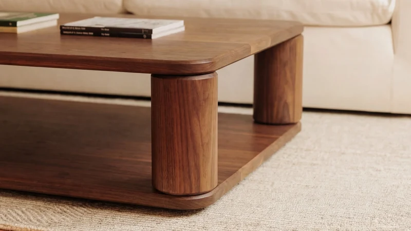 Double Feature Coffee Table, Regular, American Walnut