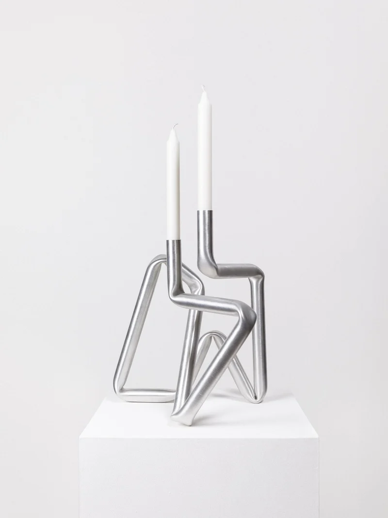 Bucati Candle Holder (brushed aluminium)