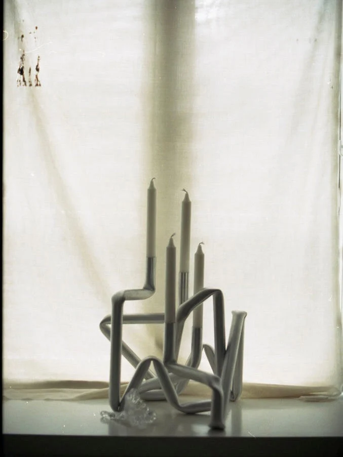 Bucati Candle Holder (brushed aluminium)