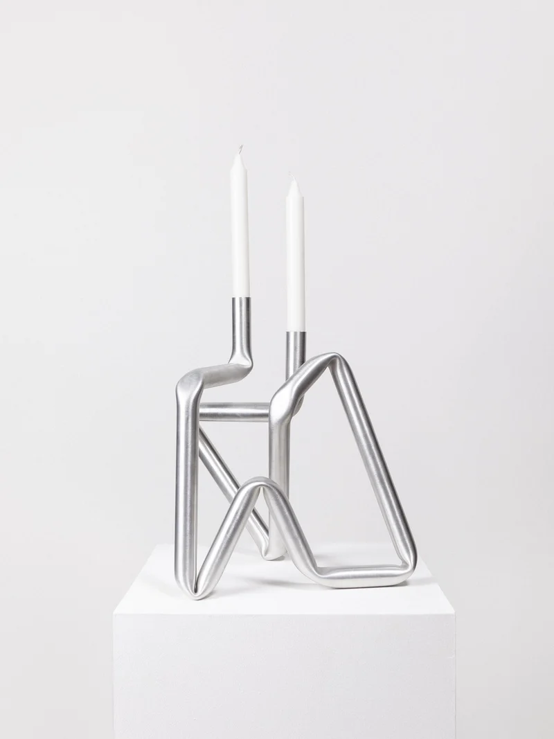 Bucati Candle Holder (brushed aluminium)