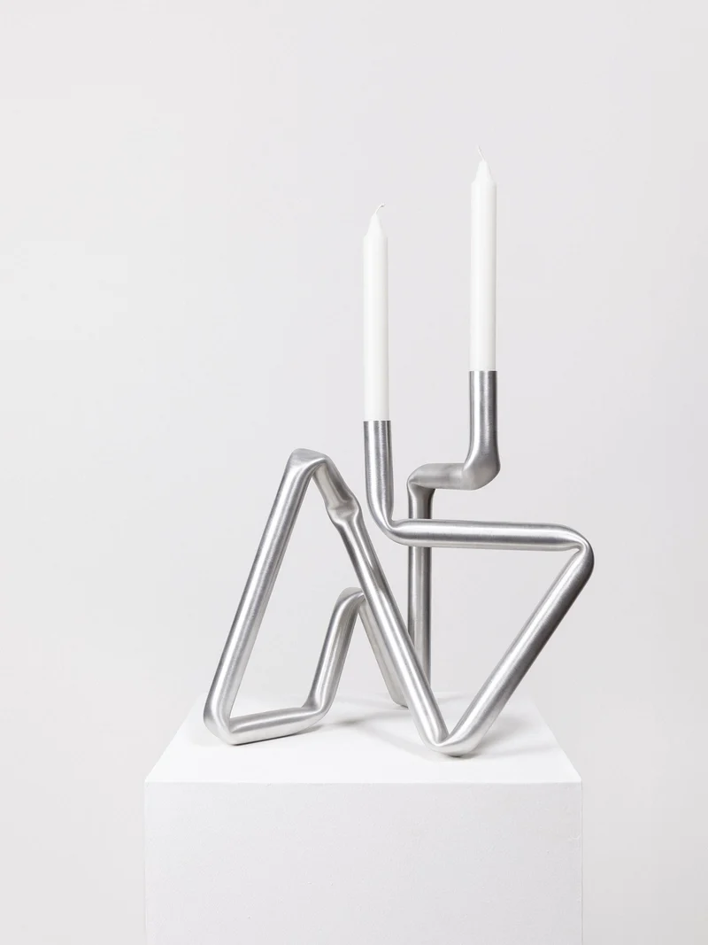 Bucati Candle Holder (brushed aluminium)