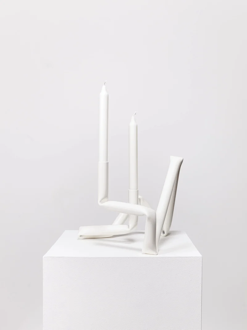Bucatini candle holder (White)