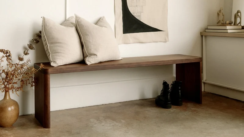 Form Bench, Seats 3, American Walnut