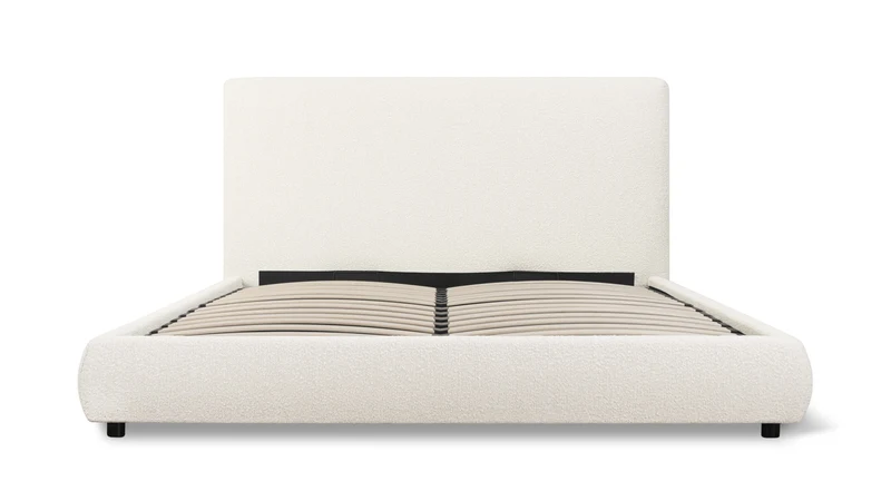 Dream Storage Bed With Tall Headboard, Queen, Cream Boucle