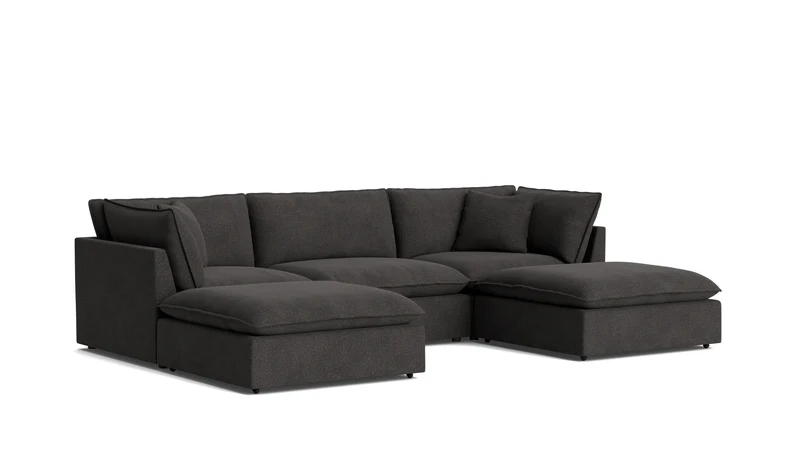 Chill Time 5-Piece Modular U-Shaped Sectional, Dark Shadow