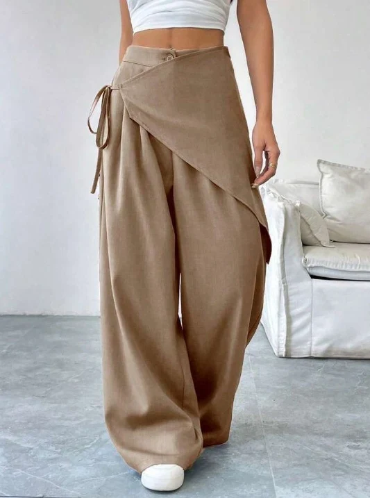 Pantalon Large à Design Asymétrique "Horizon" – Élégance Moderne