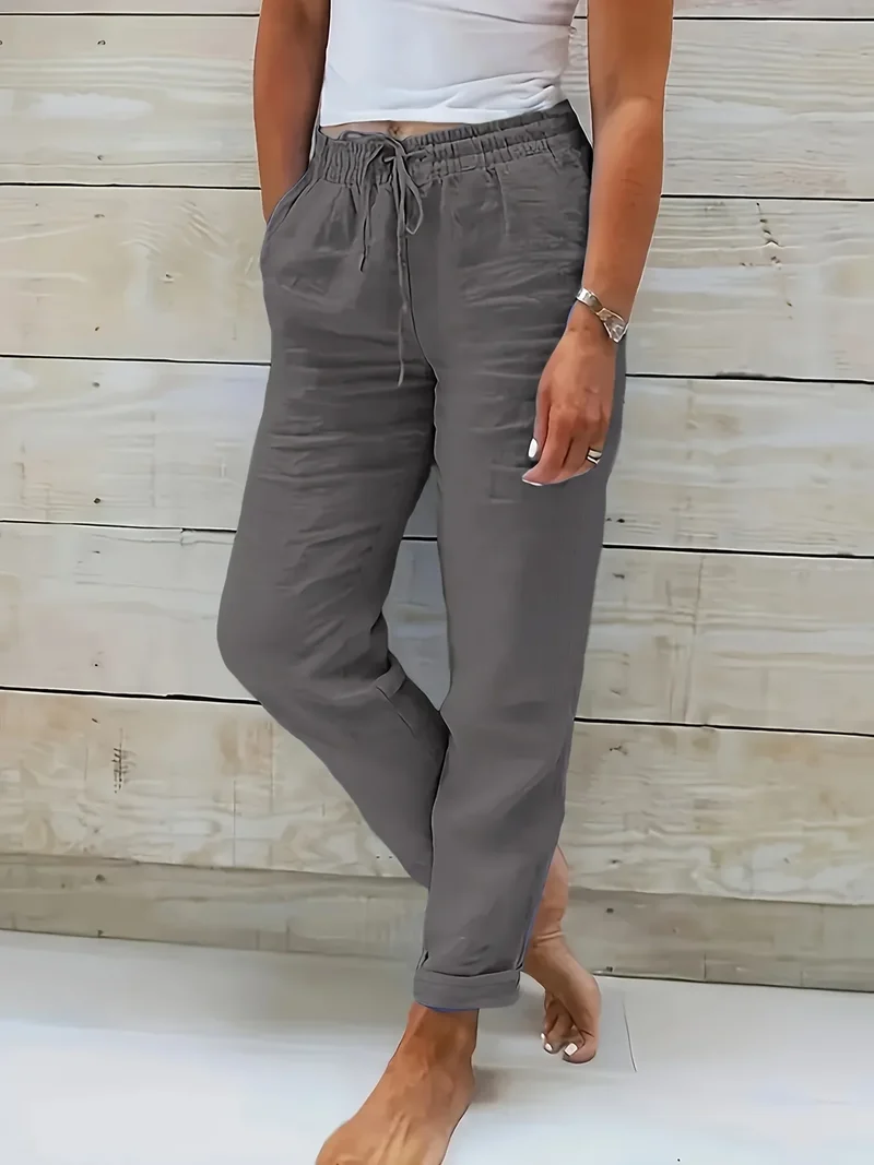 Pantalon Lin et Coton Taille Haute "Riviera"