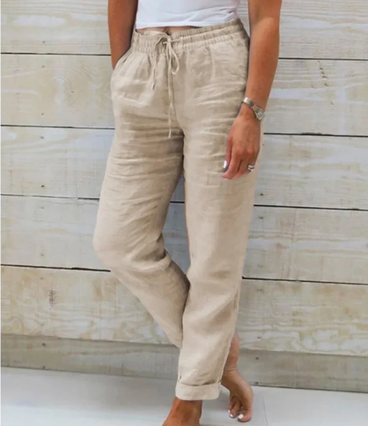 Pantalon Lin et Coton Taille Haute "Riviera"