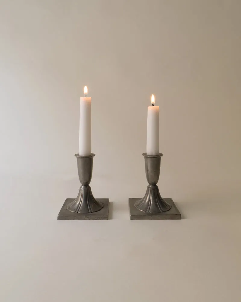Pewter Candleholder Pair Just Andersen 1930s