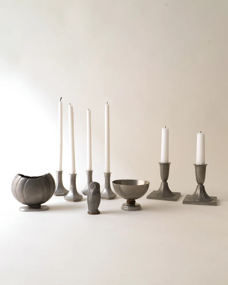 Pewter Candleholder Collection Just Andersen 1930s