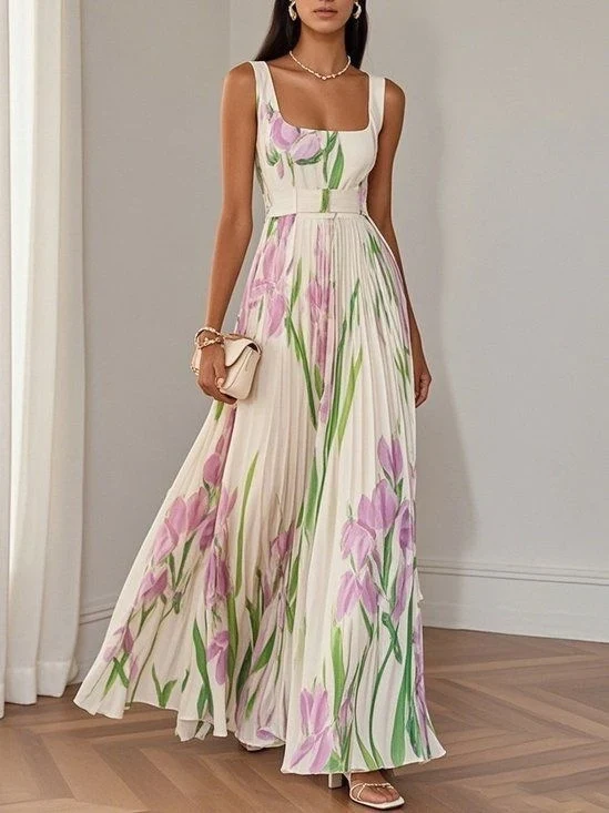 Robe Fleurie Vintage à Volants – Élégance Estivale par Secret Éclat