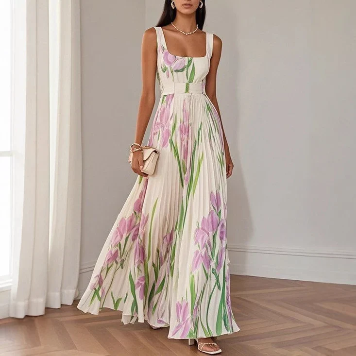 Robe Fleurie Vintage à Volants – Élégance Estivale par Secret Éclat