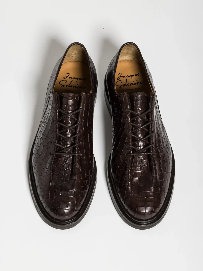 EDOUARD PRINTED CALF DARK BROWN