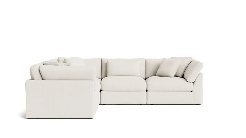 Get Together™ 5-Piece Modular Sectional Closed, Large, Cream Linen