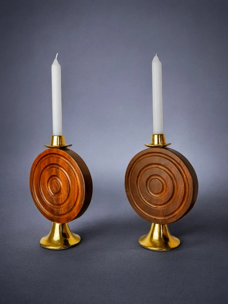 Pair of Brutalist Candleholders by Ardisur, Spain, 1970s