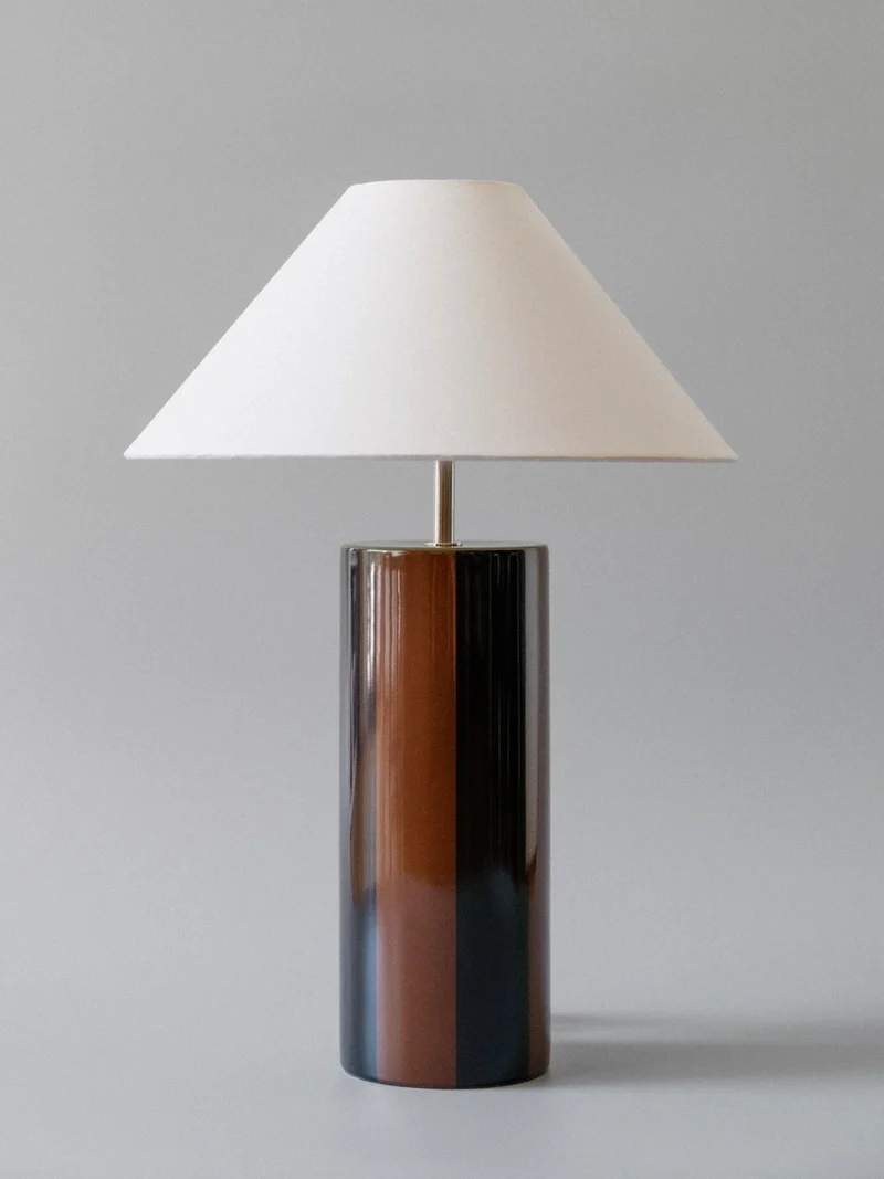 "Ombrellina" Earthenware Table Lamp - Blackberry Syrup & Ginger Bread