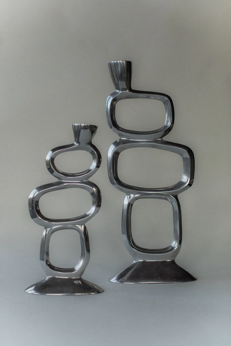 Pair of Brutalist Candleholder by Matthew Hilton 70s