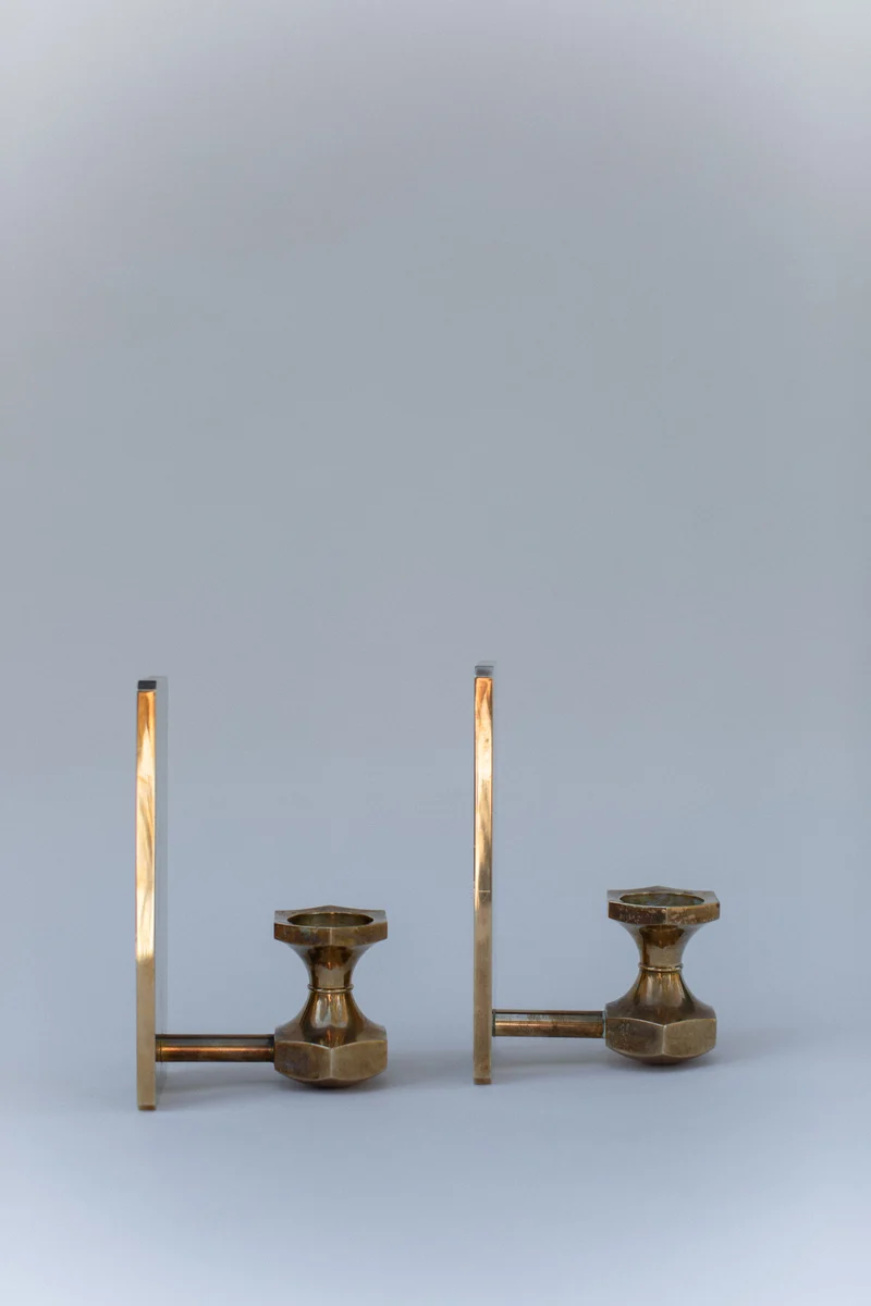 Brutalist Brass Sconce