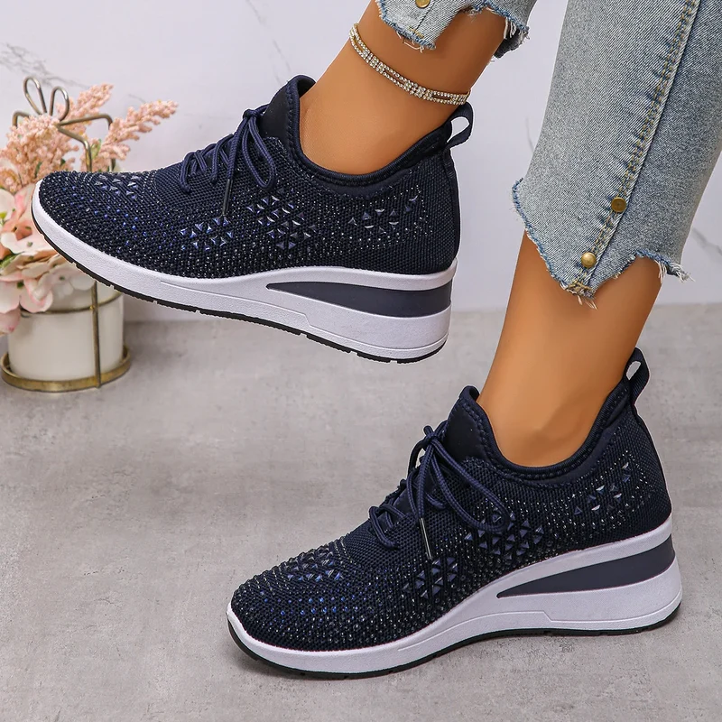 Baskets "Éclat" Ornées de Strass – Sneakers Élégantes et Confortables
