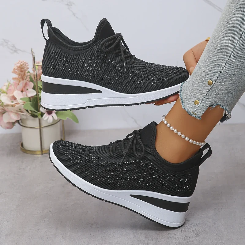 Baskets "Éclat" Ornées de Strass – Sneakers Élégantes et Confortables