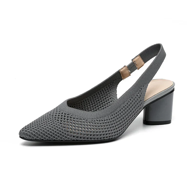 Chaussures à Talons Blocs et Bout Pointu