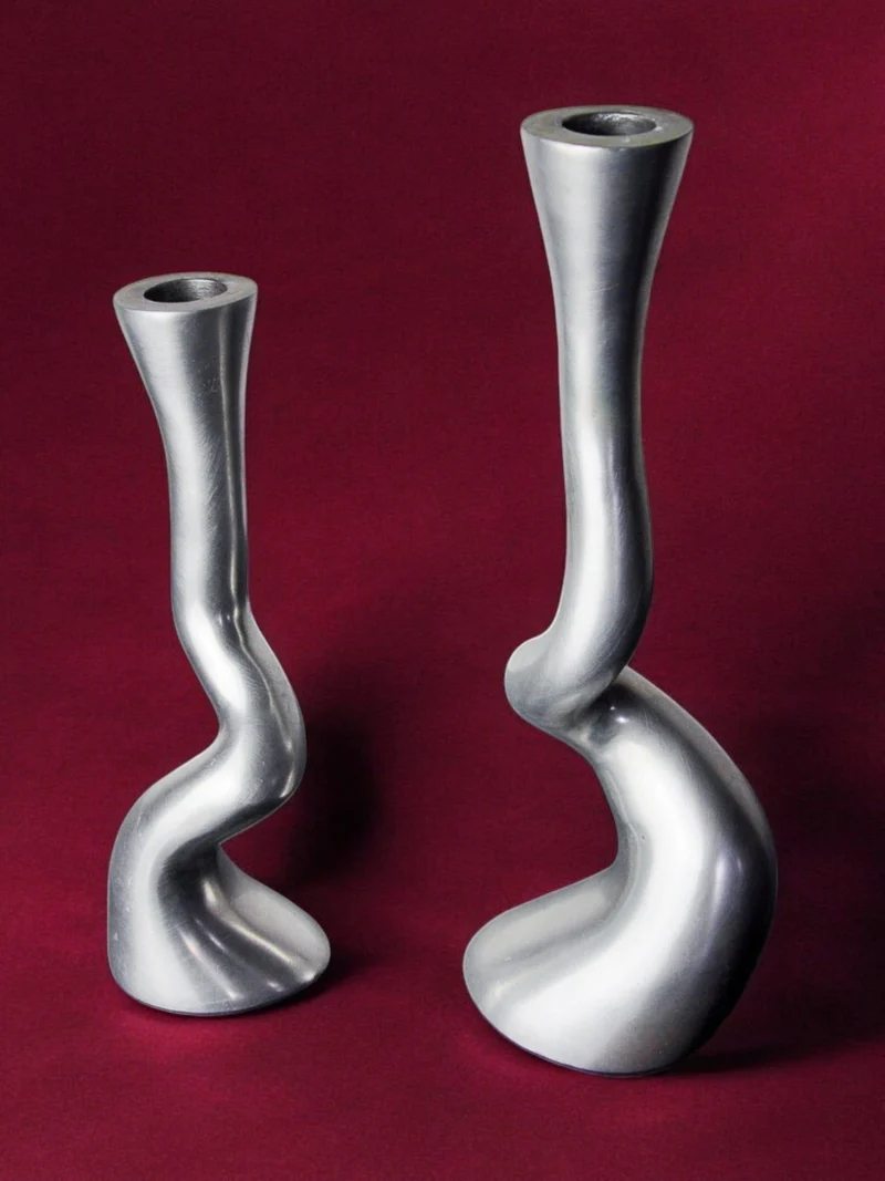 Pair of Brutalist candleholders 1970s
