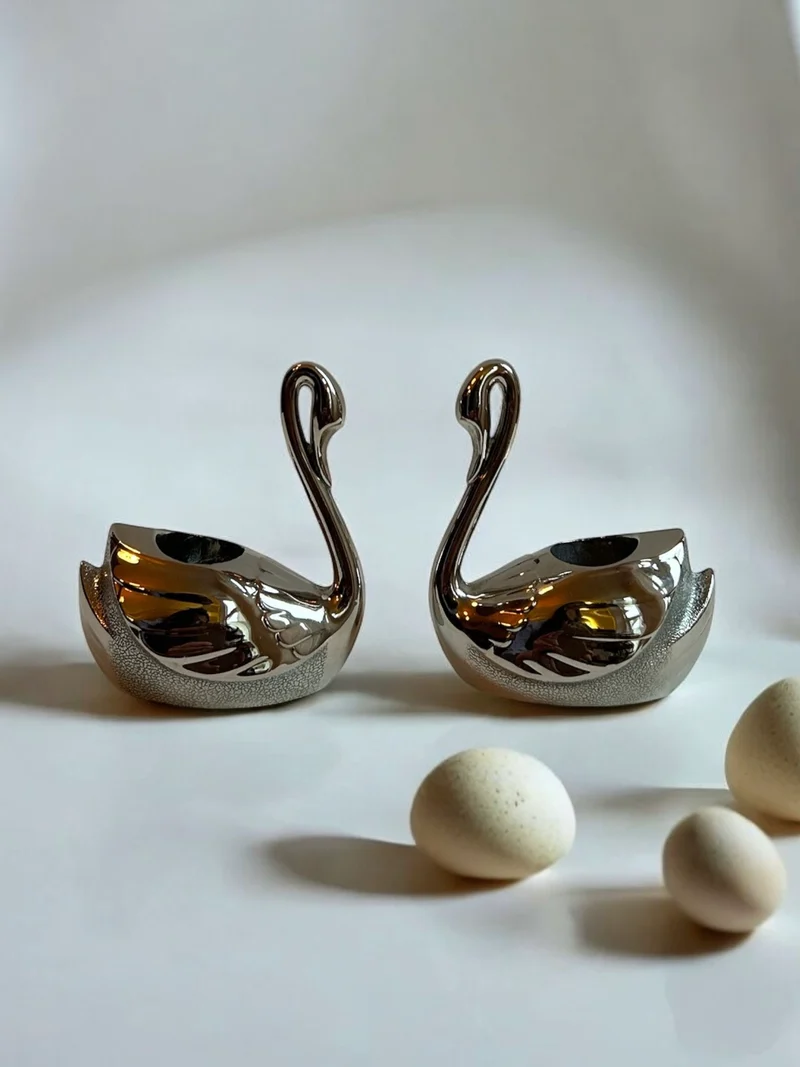 Twin Swan Candle Holders