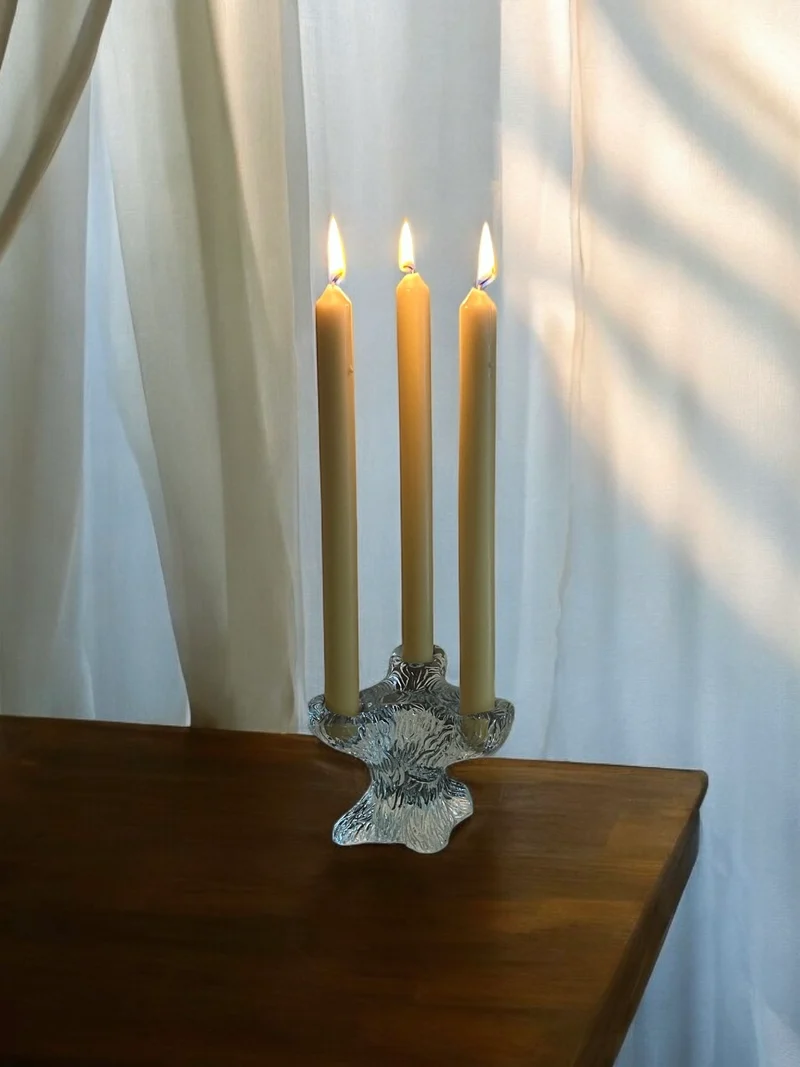 Sculpted Glass Candelabra