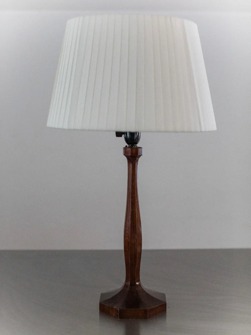 Vintage 1950's Wood Table Lamp