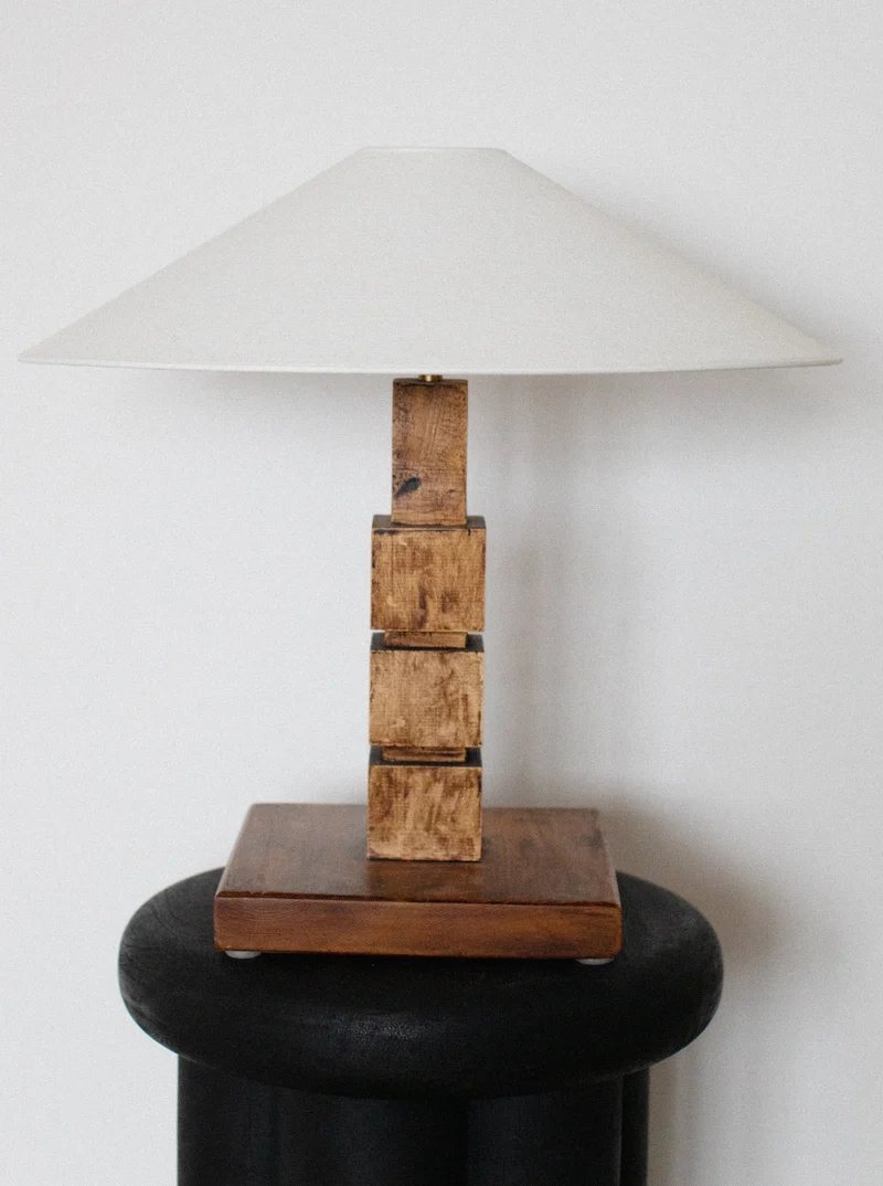 Vintage Mid-Century Wooden Table Lamp