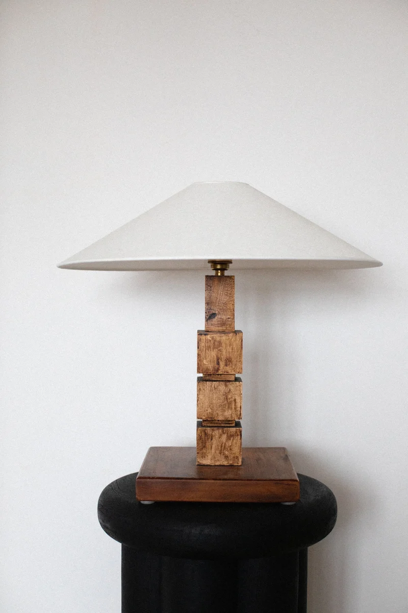 Vintage Mid-Century Wooden Table Lamp
