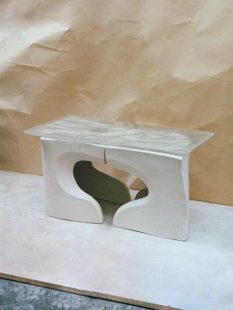Rivage - Carved Stoneware Coffee Table