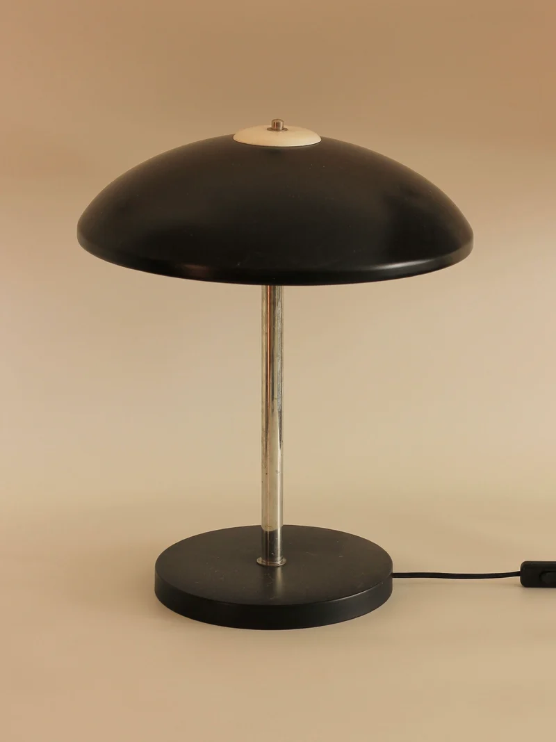 Vintage Mid-Century Mushroom Chrome Table Lamp