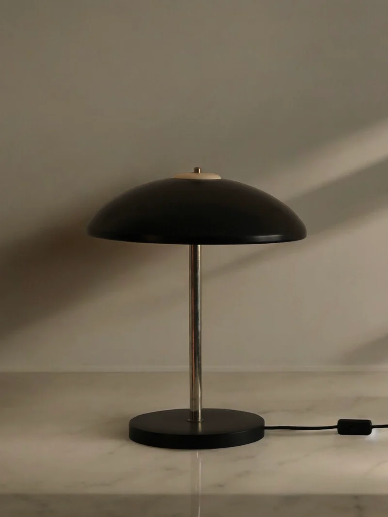 Vintage Mid-Century Mushroom Chrome Table Lamp