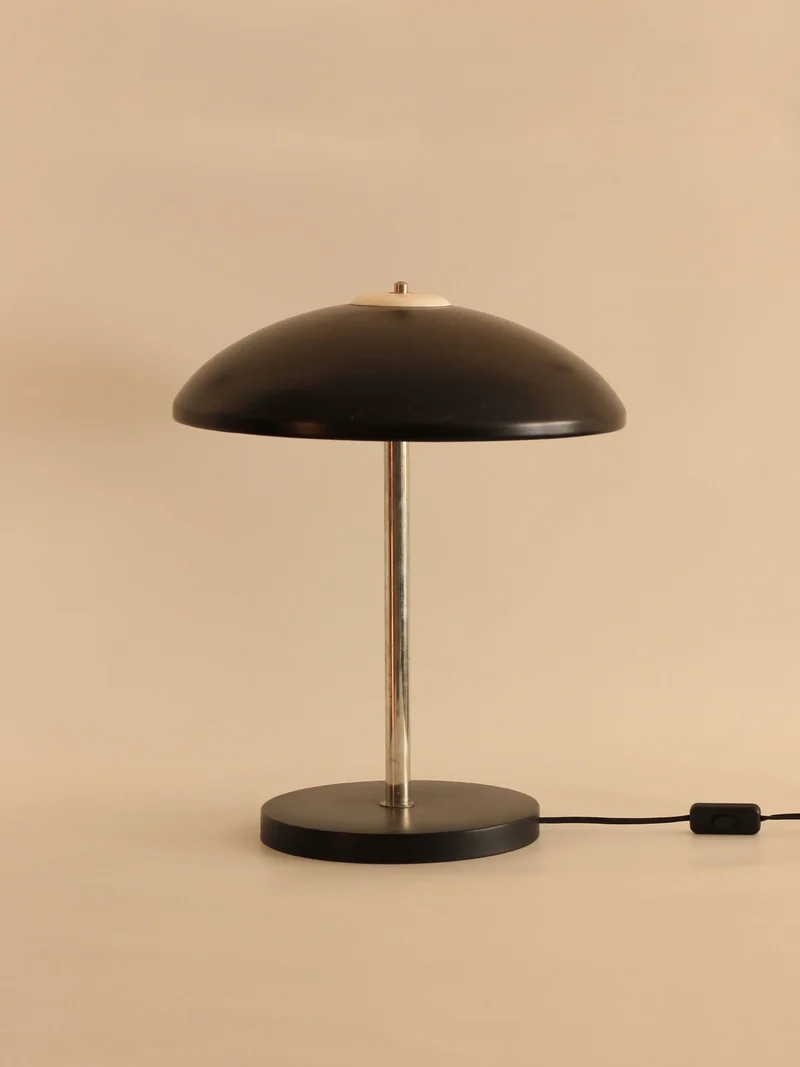Vintage Mid-Century Mushroom Chrome Table Lamp