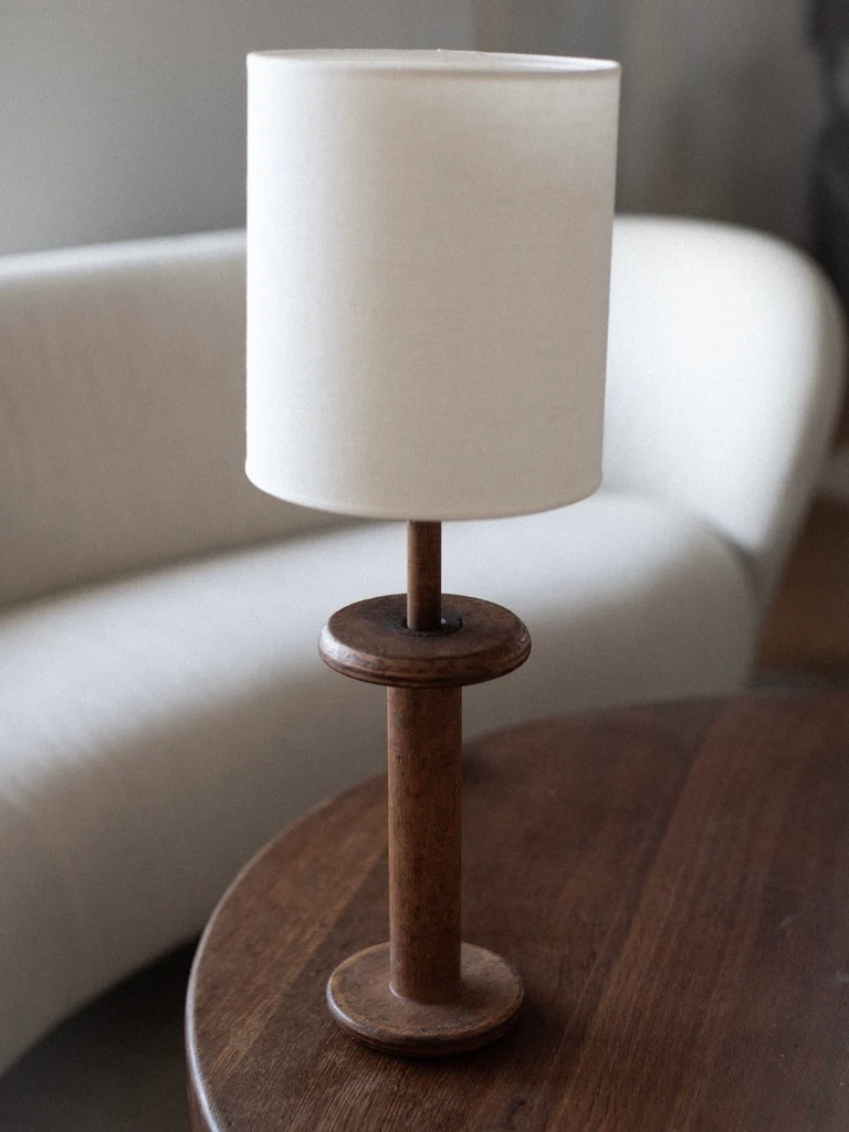 Vintage Mid-Century Midcentury Wood Table Lamp