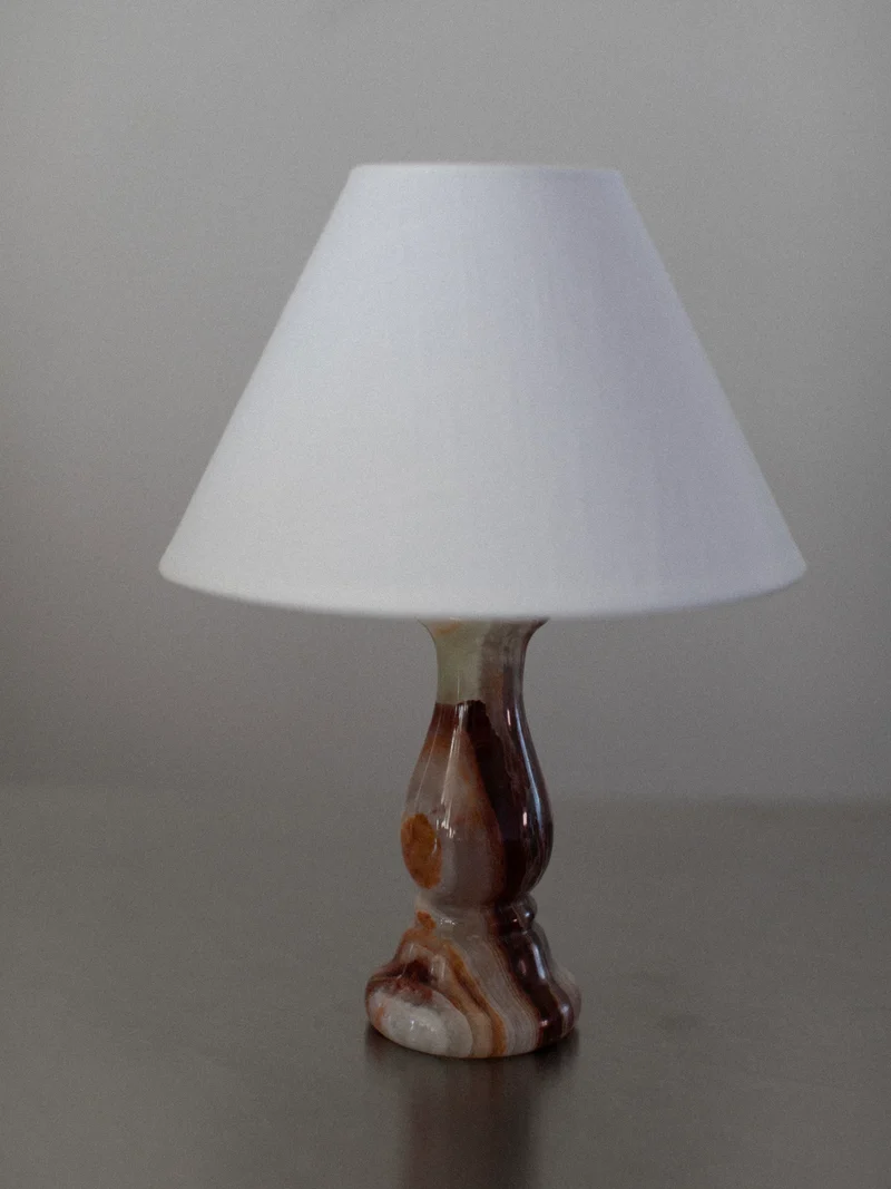 Vintage Marble Table Lamps Duo